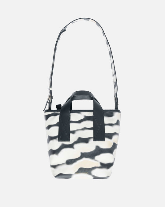 Dries Van Noten Men's Bags Print Leather Zip Tote in White