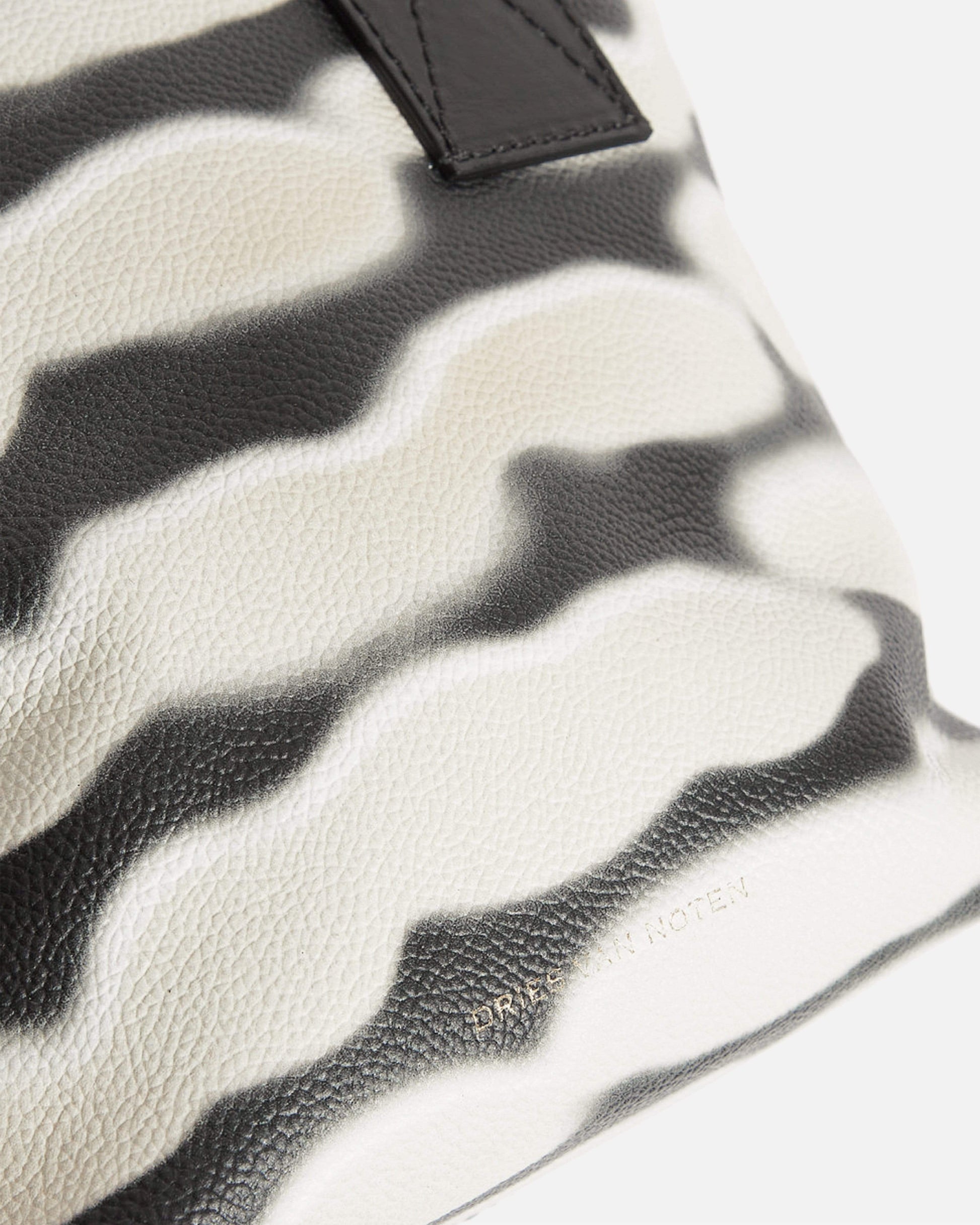 Dries Van Noten Men's Bags Print Leather Zip Tote in White