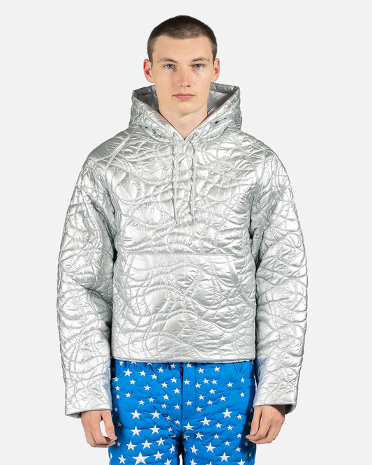 ERL Men's Jackets Puffer Jacket Hoodie in Silver