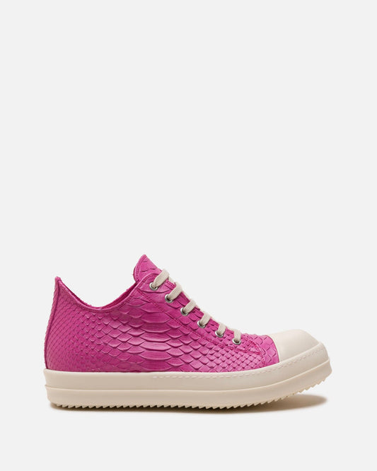Rick Owens Men's Sneakers Python Low Ramones in Hot Pink/Milk