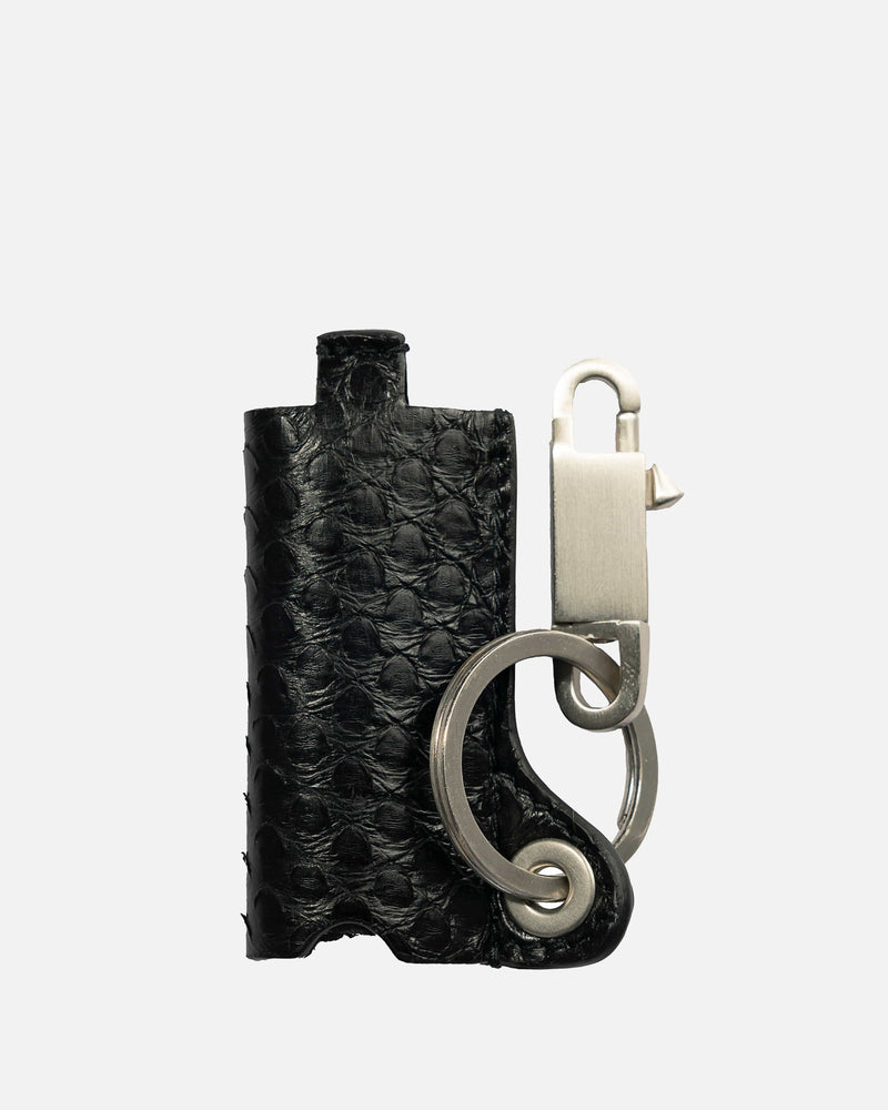 Rick Owens Leather Goods Python Maxi Lighter Holder in Black