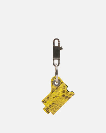 Rick Owens Leather Goods Python Mini Light Holder in Lemon