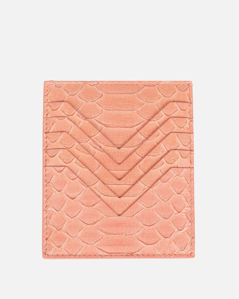 Rick Owens Leather Goods Python Square Credit Card Holder in Dirty Pink