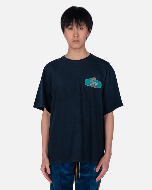 Rhude Men's T-Shirts Racing Crest T-Shirt in Vintage Black