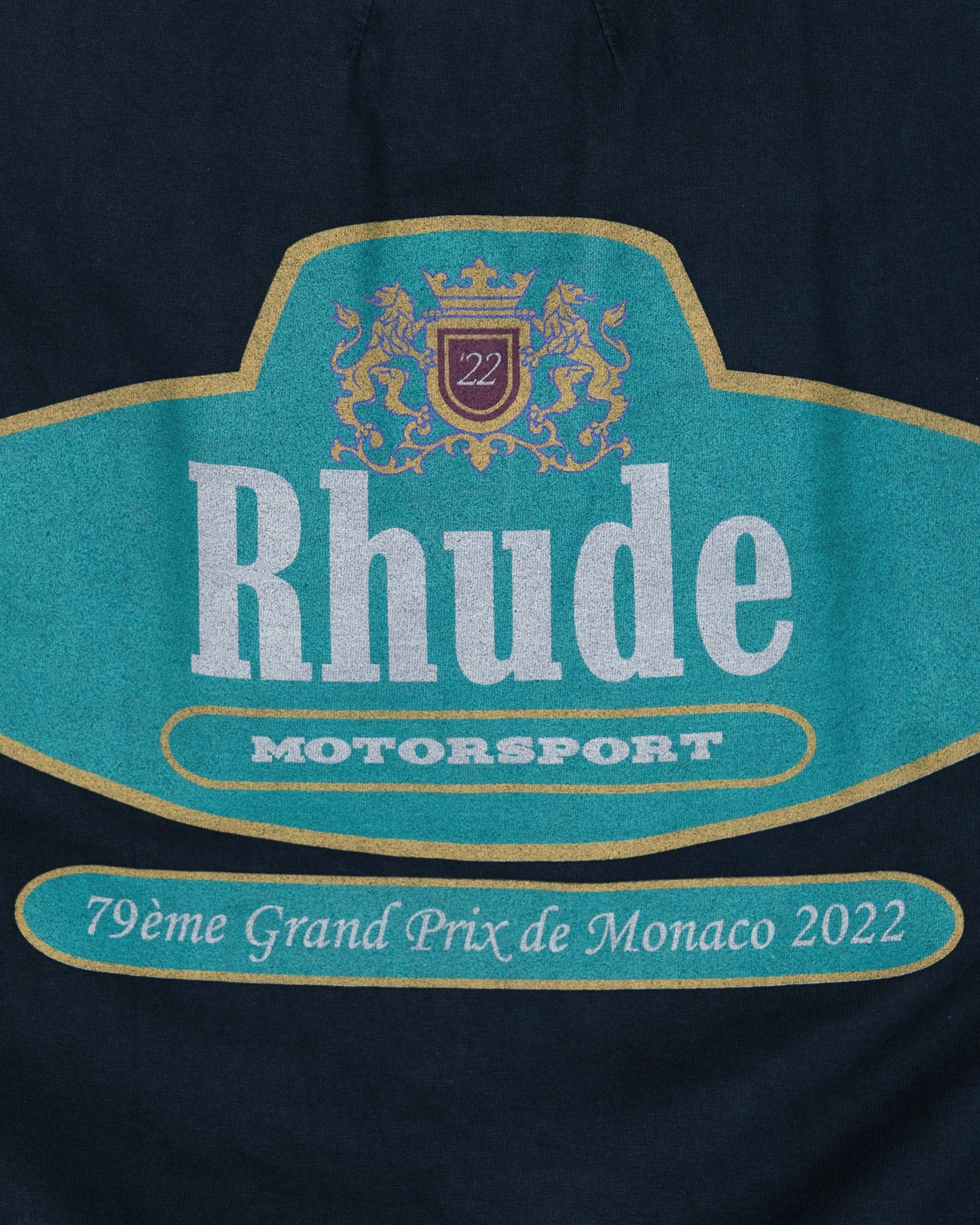 Rhude Men's T-Shirts Racing Crest T-Shirt in Vintage Black