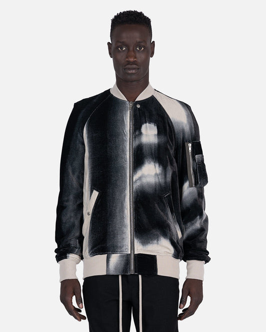 Rick Owens Men's Jackets Raglan Flight in Black/Pearl