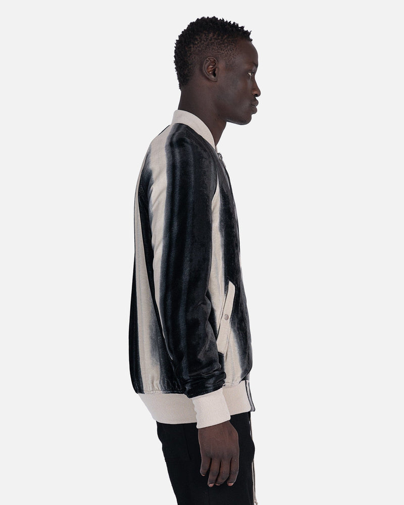 Rick Owens Men's Jackets Raglan Flight in Black/Pearl