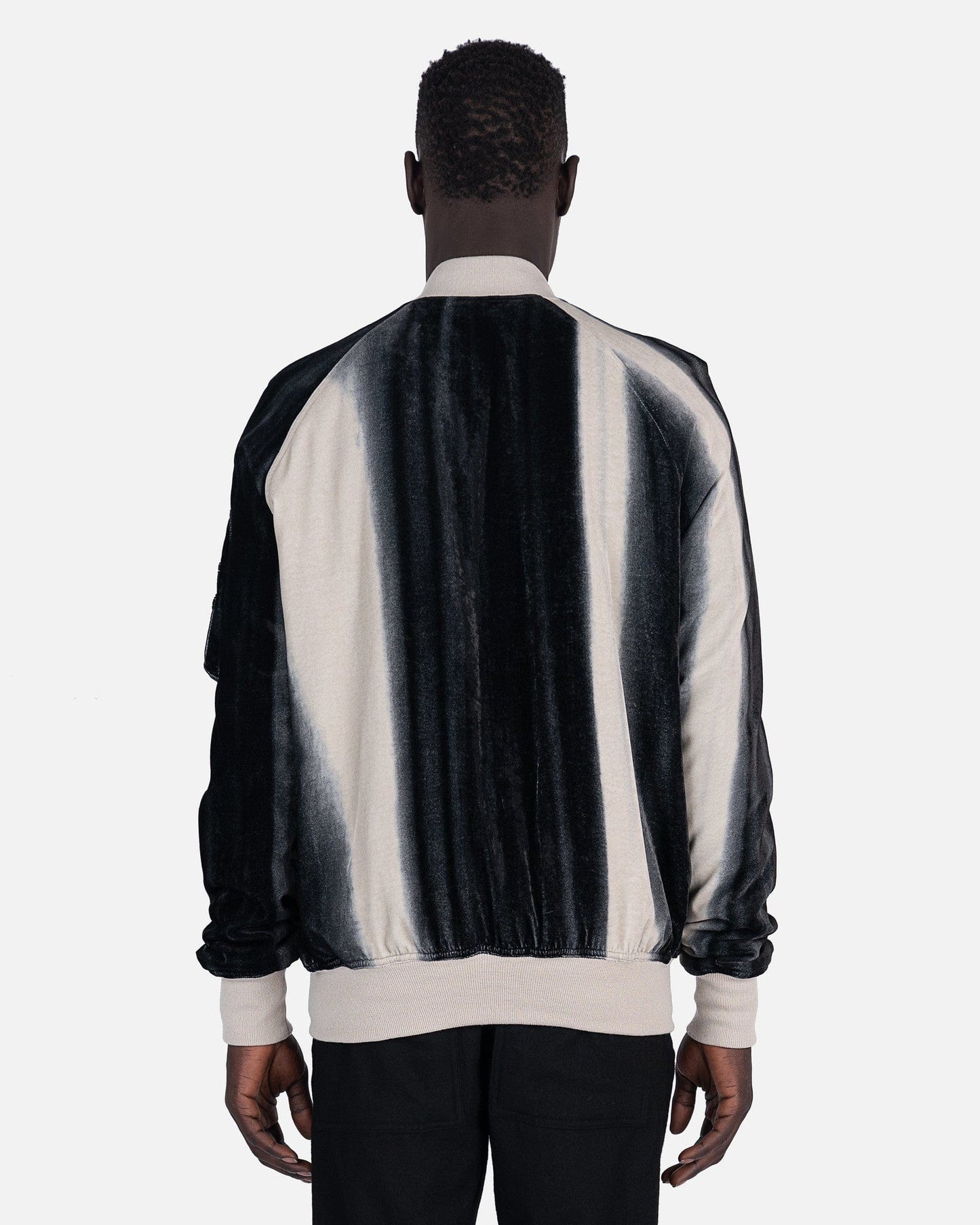 Rick Owens Men's Jackets Raglan Flight in Black/Pearl