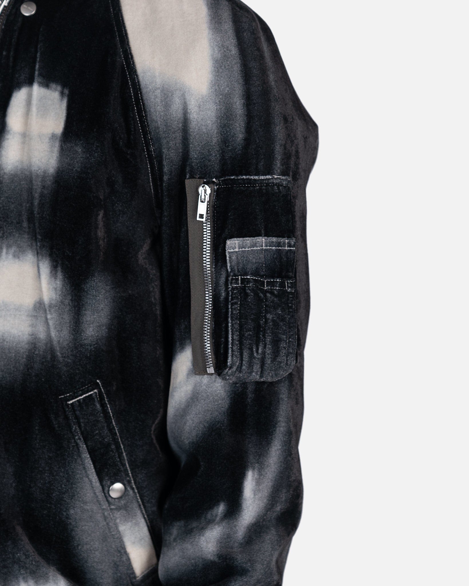 Rick Owens Men's Jackets Raglan Flight in Black/Pearl