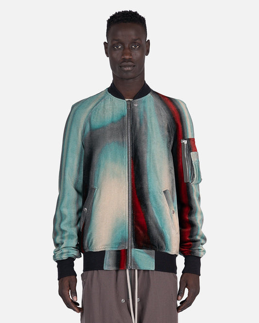Rick Owens Men's Jackets Raglan Flight in Teal/Red