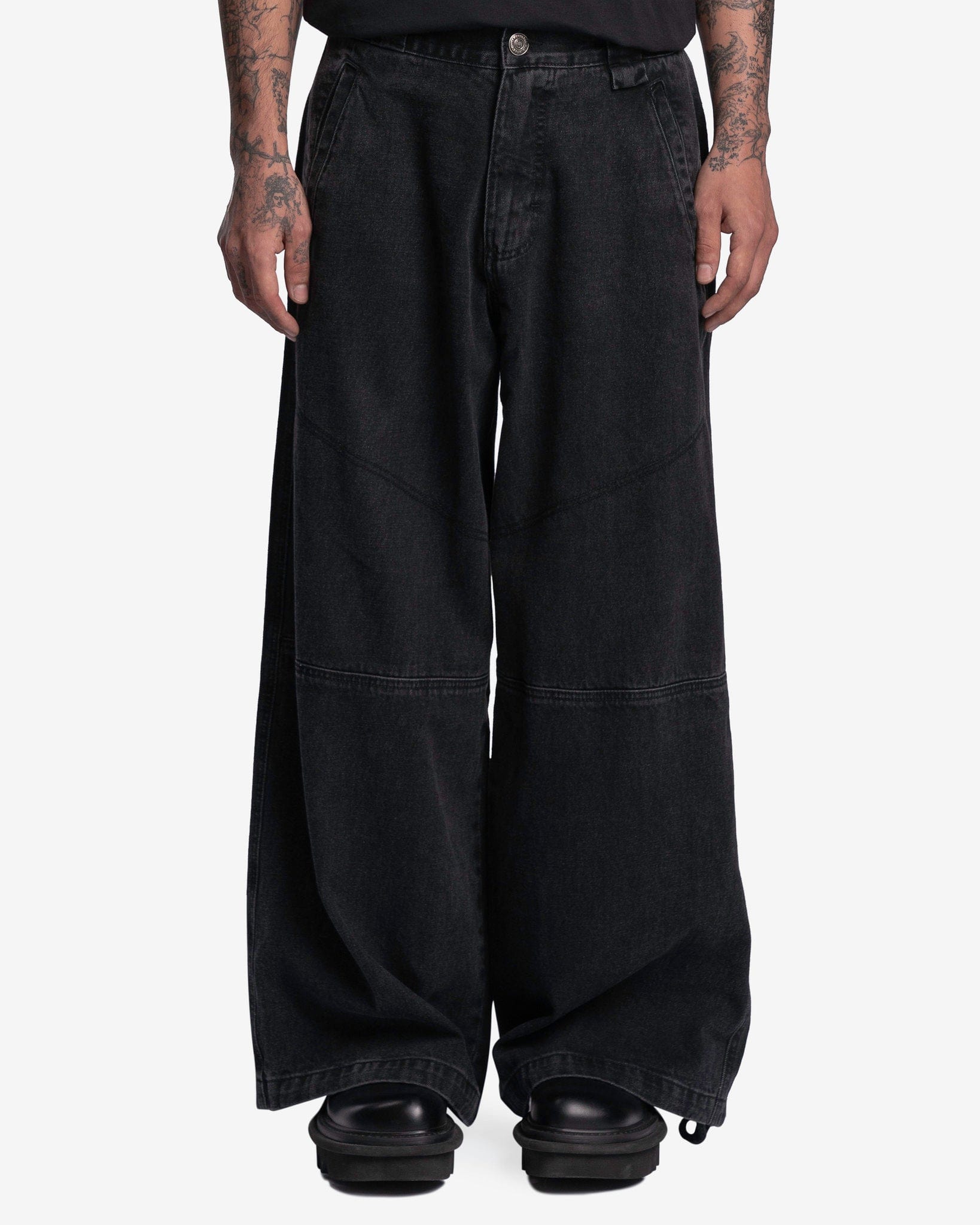 Willy Chavarria Men's Pants Raver Pants in Washed Black