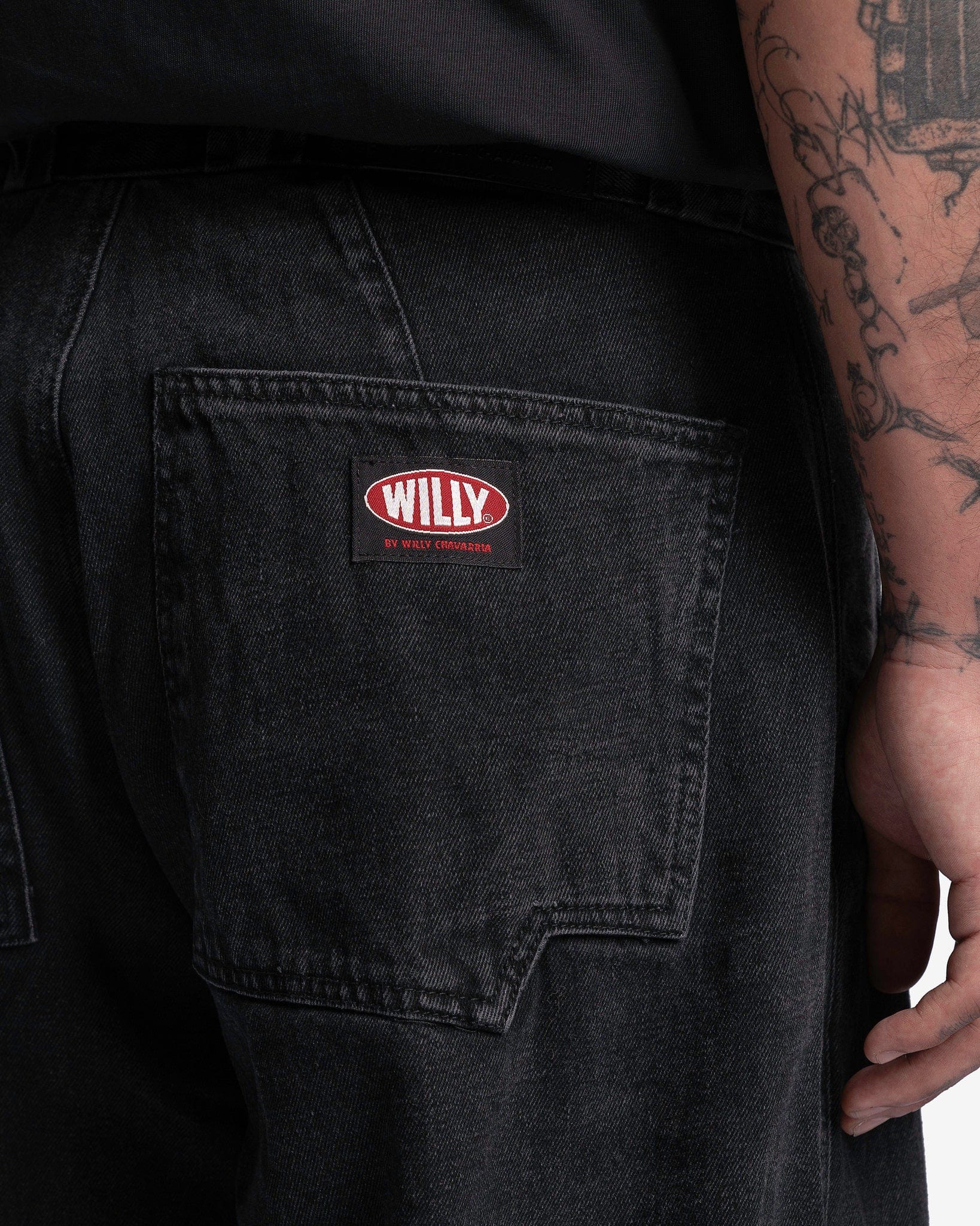 Willy Chavarria Men's Pants Raver Pants in Washed Black