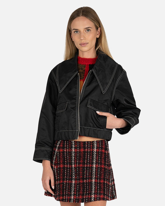 Ganni Women Jackets Recycled Nylon Jacket in Black
