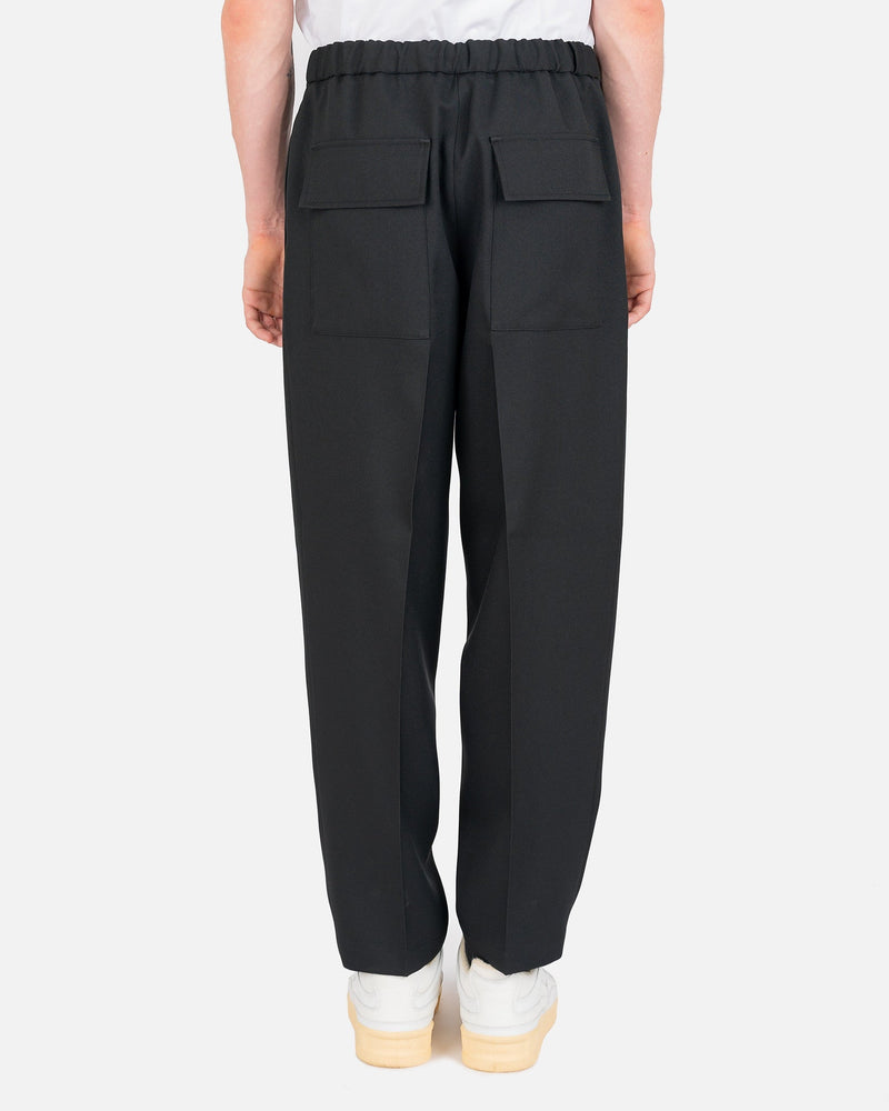 Jil Sander Men's Pants Recycled Polyester Gabardine Trousers in Black