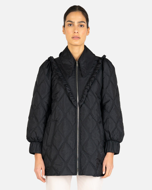 Ganni Women Jackets Recycled Ripstop Quilt Jacket in Black