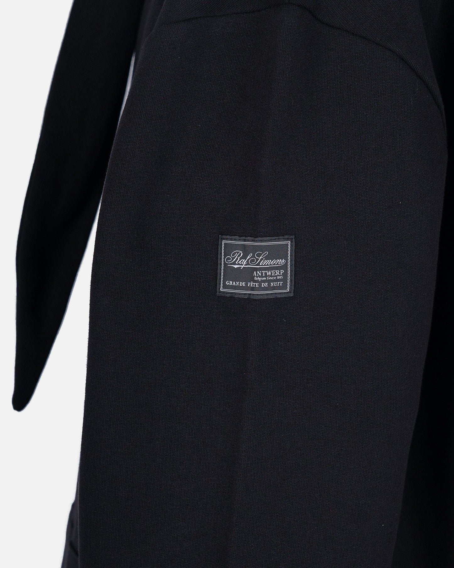Raf Simons Men's Sweater Regular Fit Hoodie With Knot Hood in Black