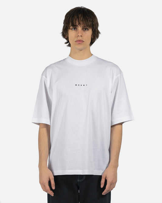 Marni Men's T-Shirts Relaxed Fit T-Shirt in Lily White
