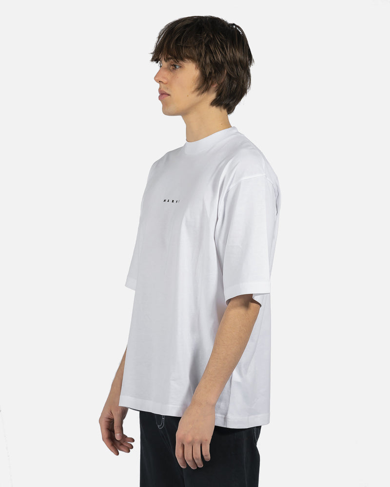 Marni Men's T-Shirts Relaxed Fit T-Shirt in Lily White