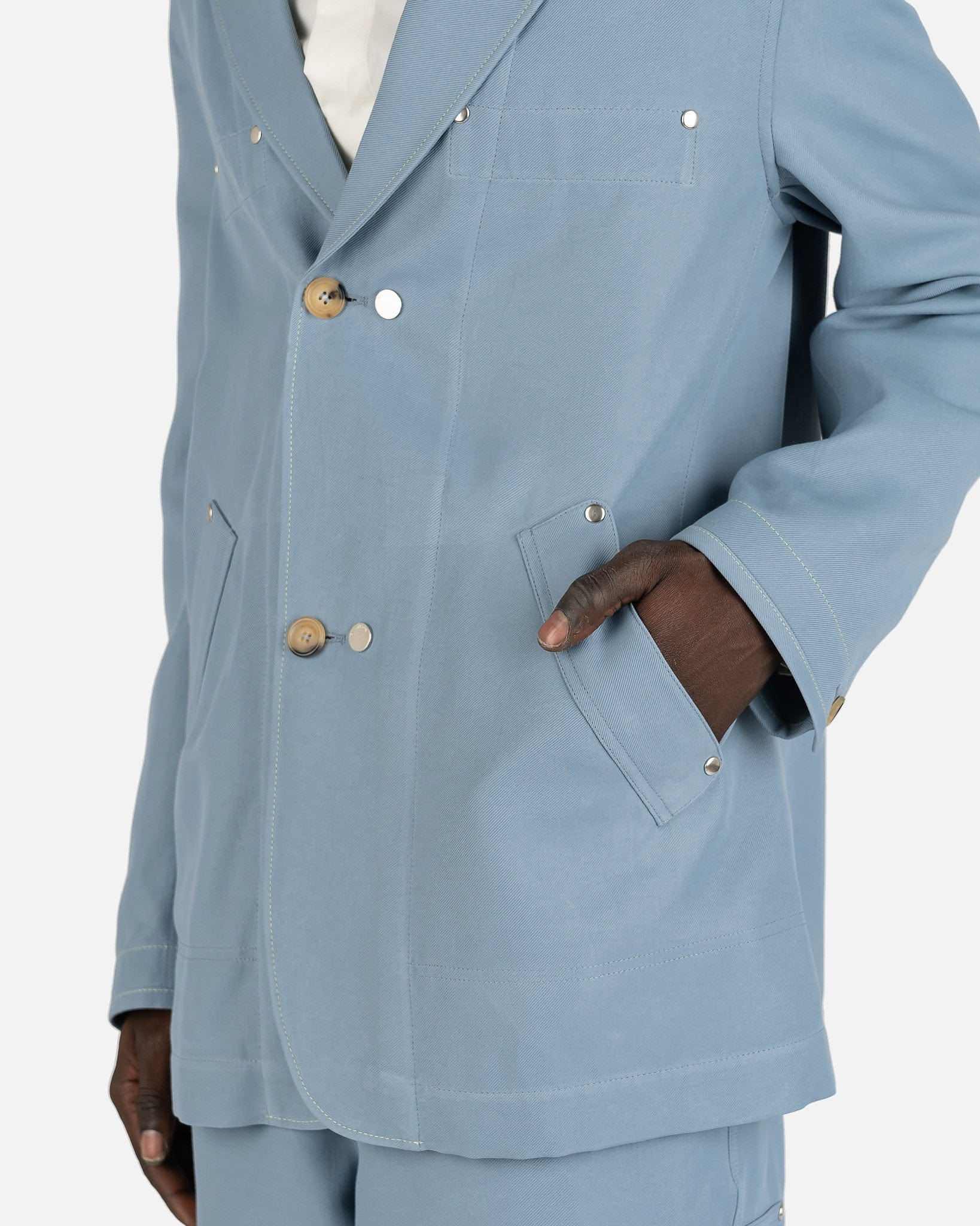 JW Anderson Men's Jackets Relaxed Workwear Jacket in Airforce Blue