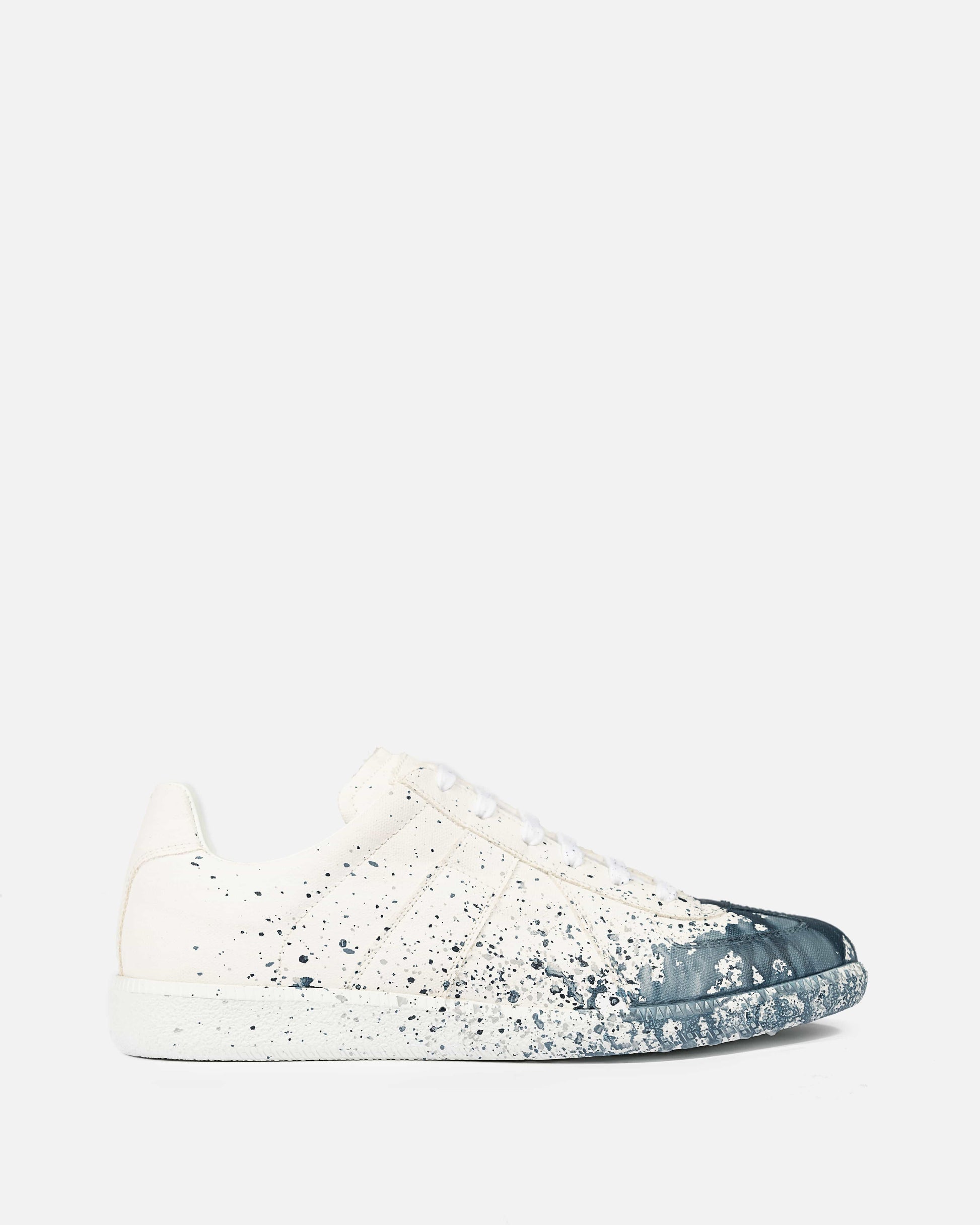 Maison Margiela Men's Sneakers Replica Stained Effect Sneakers in White/Blue