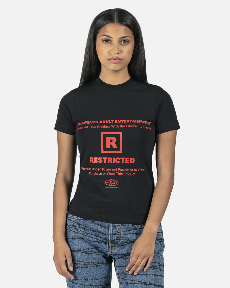 VETEMENTS Women T-Shirts Restricted Fitted Shirt in Black