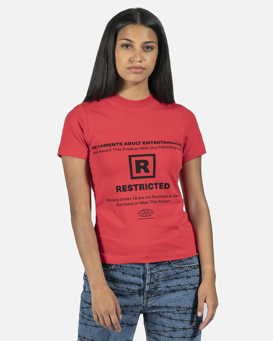 VETEMENTS Women T-Shirts Restricted Fitted Shirt in Red