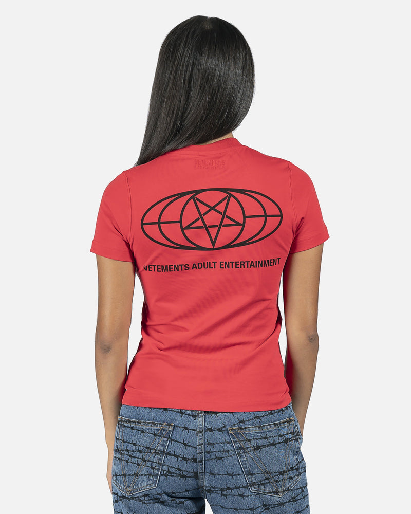 VETEMENTS Women T-Shirts Restricted Fitted Shirt in Red