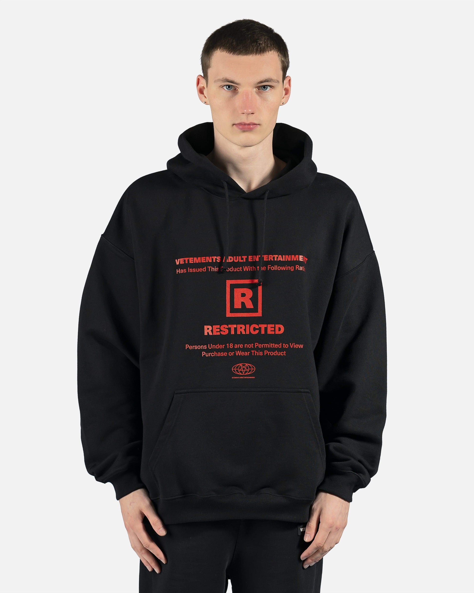 Restricted Hoodie in Black/Red – SVRN
