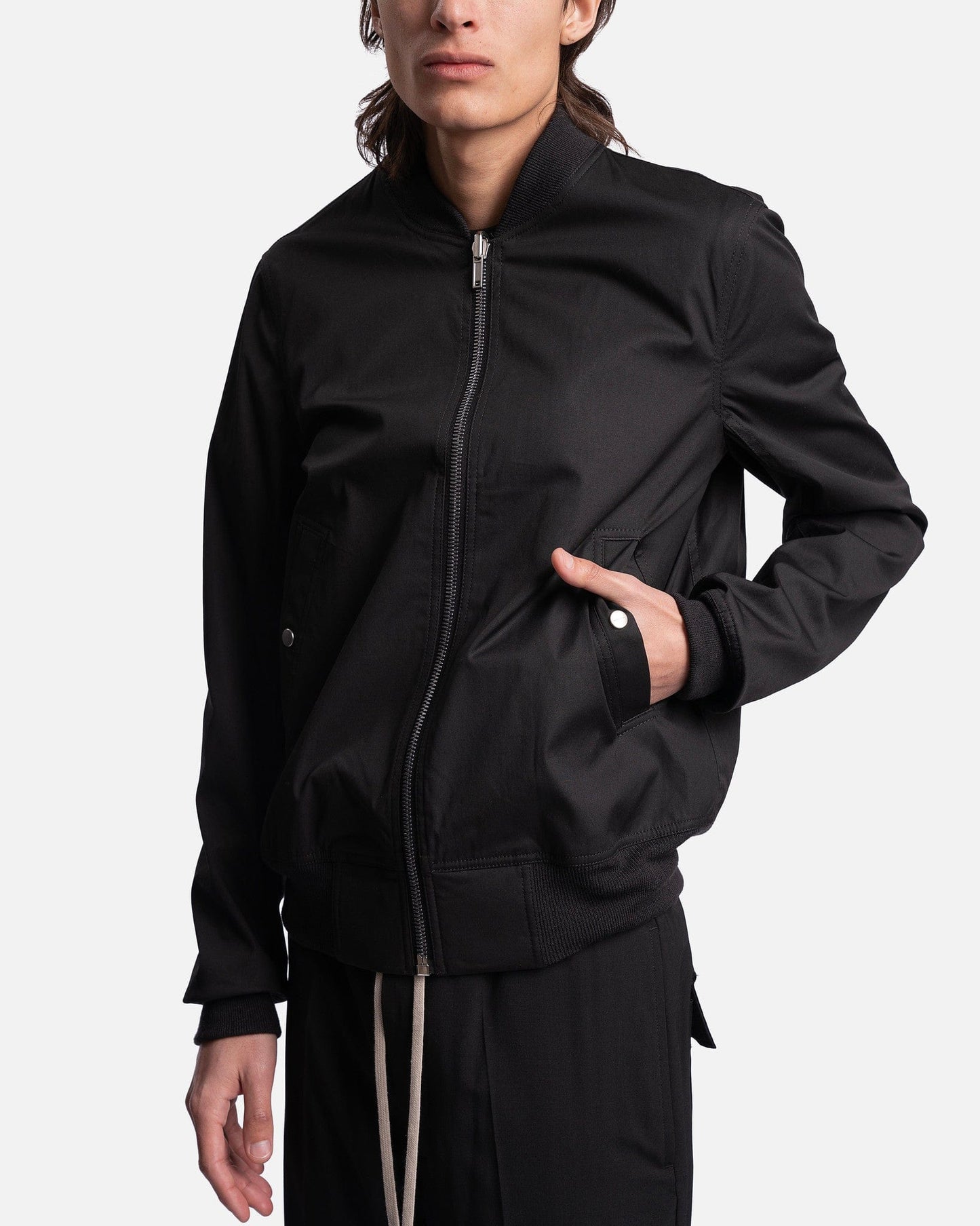 Rick Owens Men's Jackets Reversible Flight Bomber in Black/Black Plaid