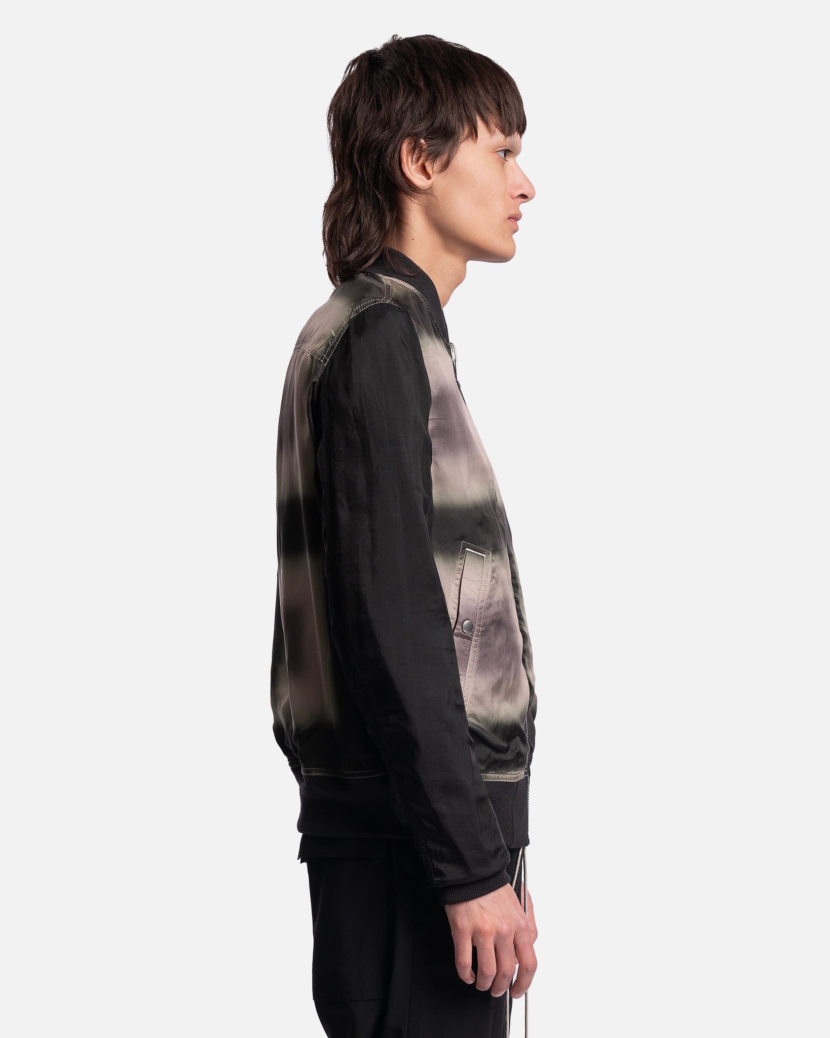 Rick Owens Men's Jackets Reversible Flight Bomber in Black/Black Plaid