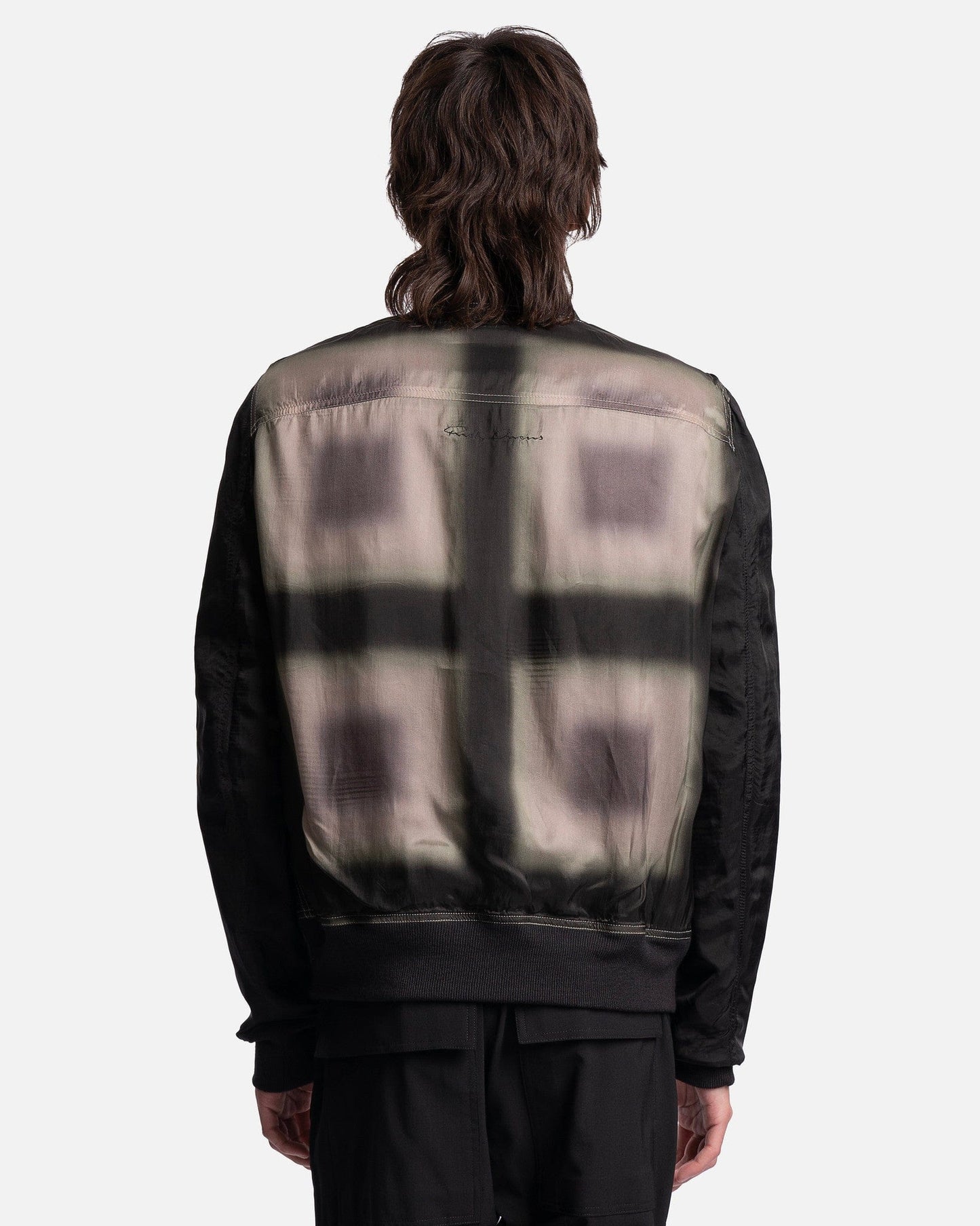 Rick Owens Men's Jackets Reversible Flight Bomber in Black/Black Plaid