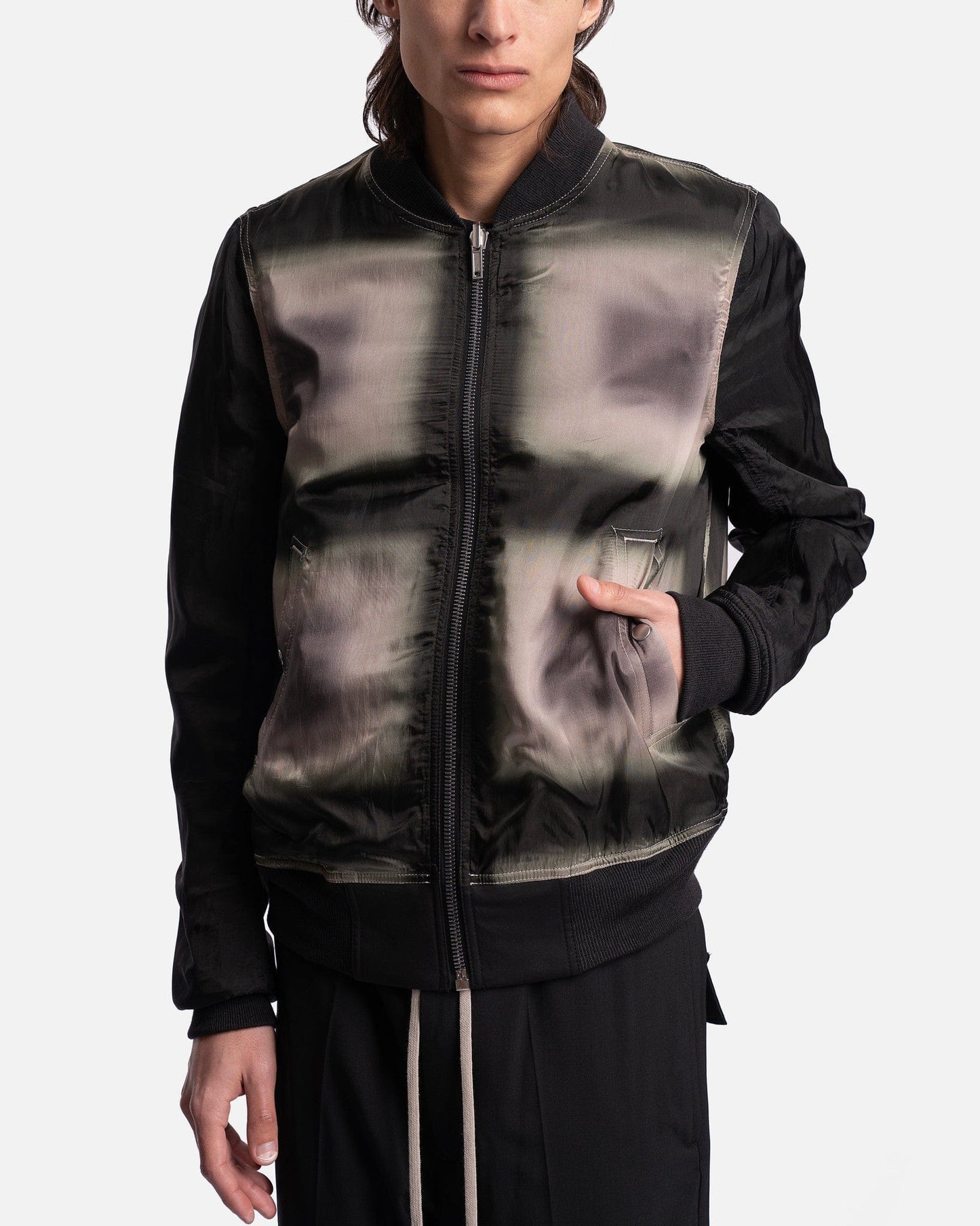 Rick Owens Men's Jackets Reversible Flight Bomber in Black/Black Plaid