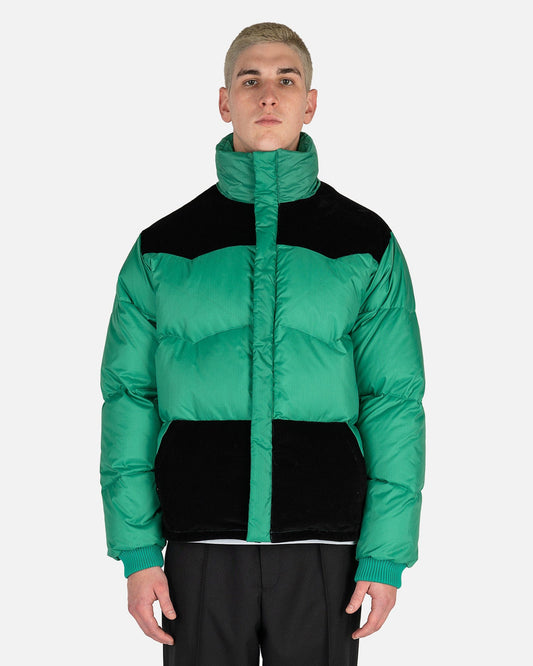 Marni Men's Jackets Ripstop Nylon Western Puffer in Stone Green