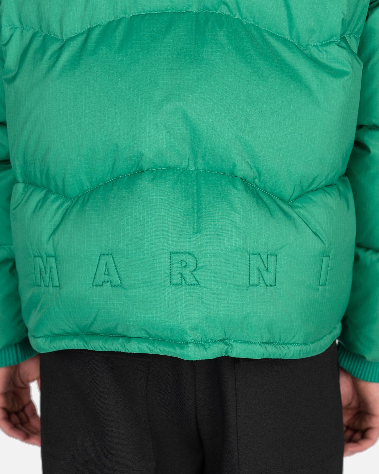 Marni Men's Jackets Ripstop Nylon Western Puffer in Stone Green