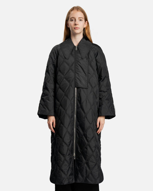 Ganni Women Jackets Ripstop Quilt Coat in Black