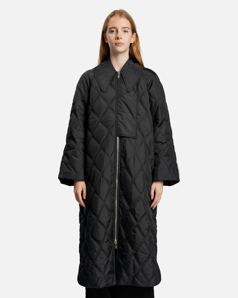 Ganni Women Jackets Ripstop Quilt Coat in Black
