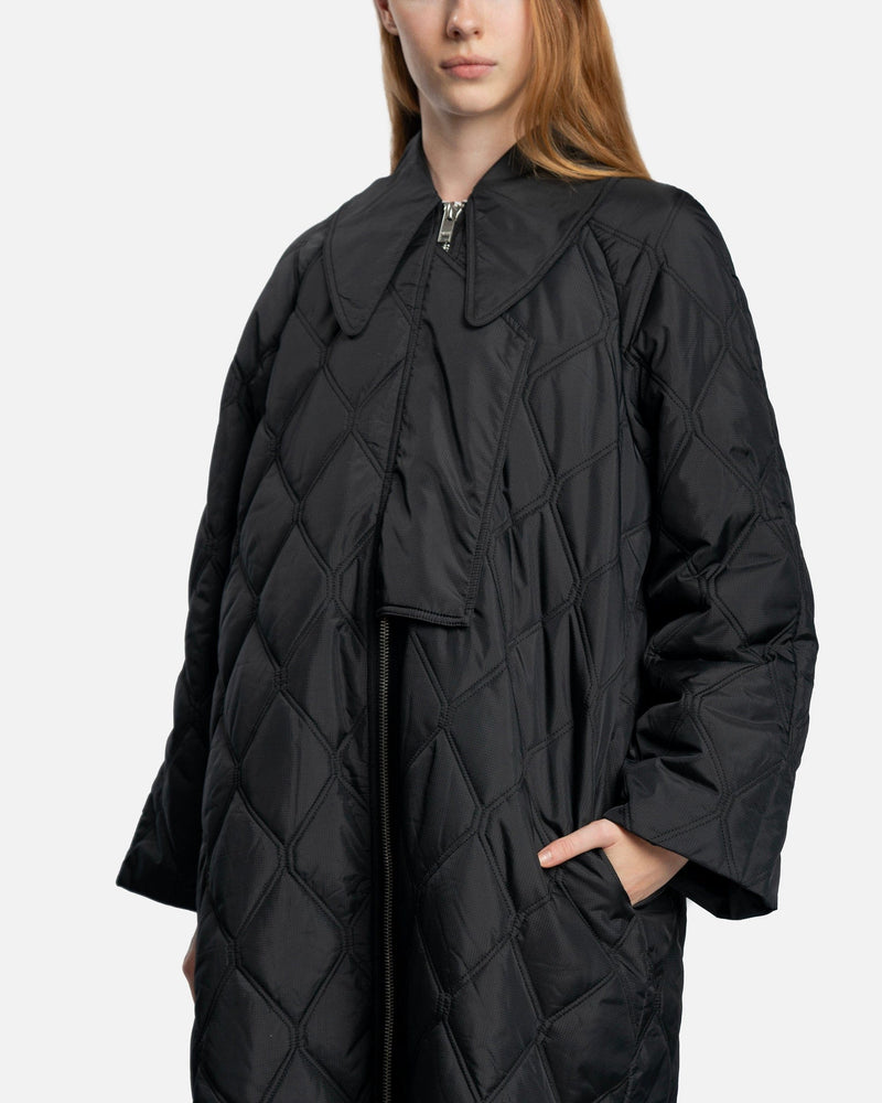 Ganni Women Jackets Ripstop Quilt Coat in Black