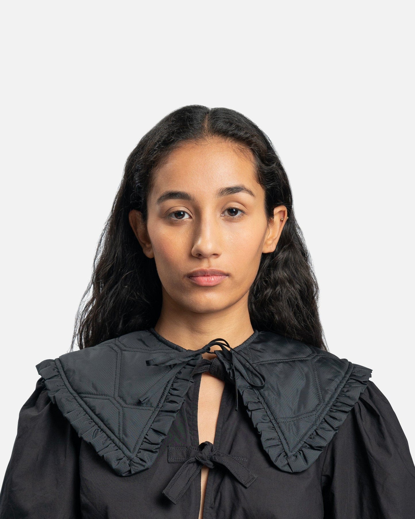 Ganni Scarves Ripstop Quilt Collar in Black