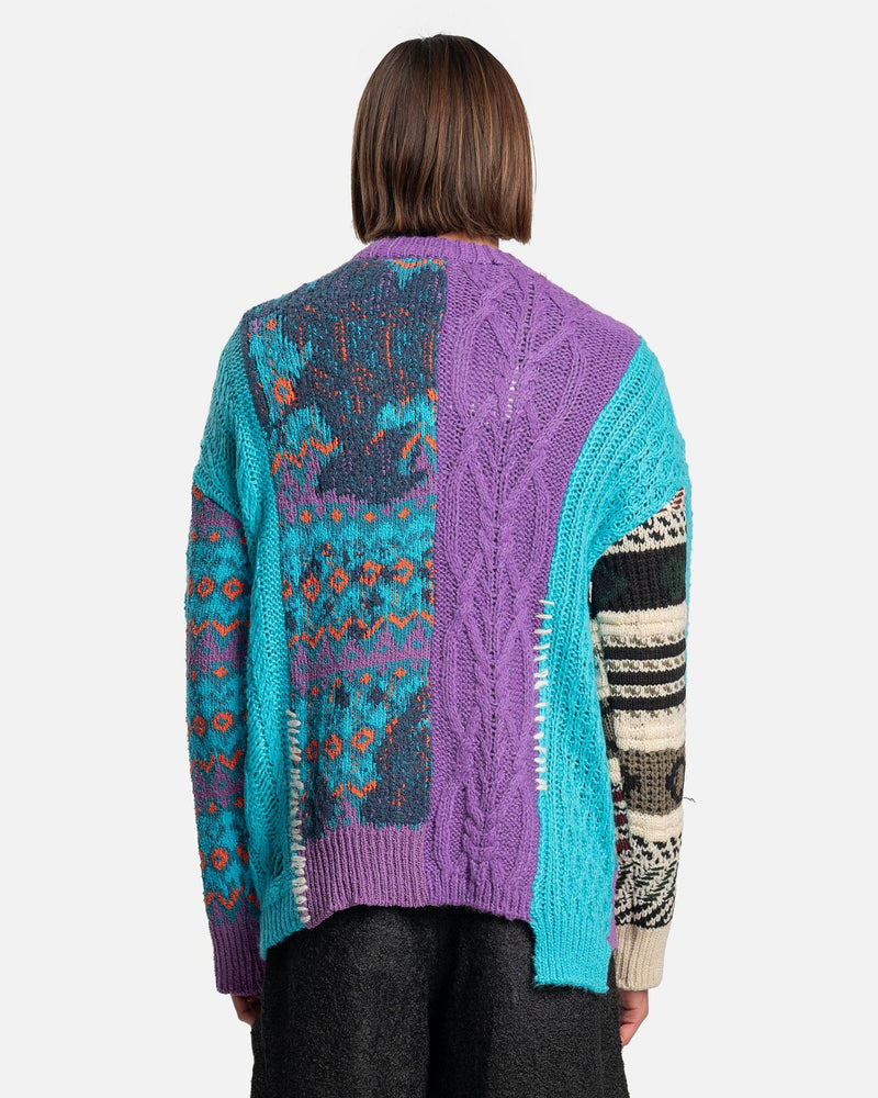 Andersson Bell Men's Sweater River Jacquard Crewneck Sweater in Blue/Lilac