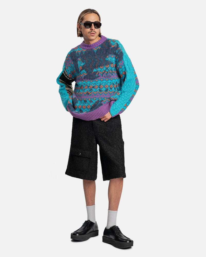 Andersson Bell Men's Sweater River Jacquard Crewneck Sweater in Blue/Lilac