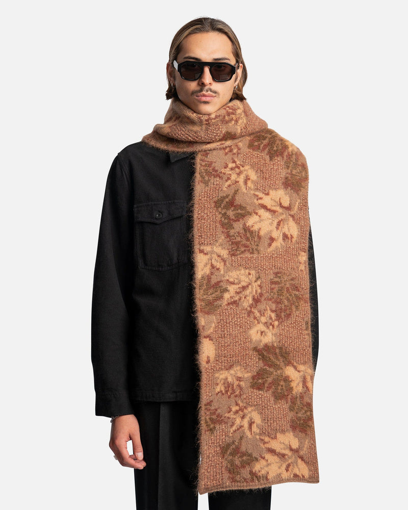 ERL Scarves Round Neck Jacquard Scarf in Brown