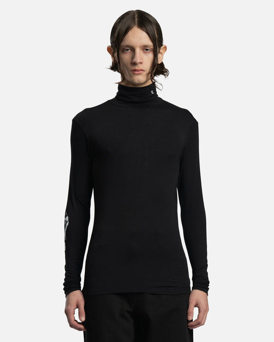 Raf Simons Men's Tops RS Hand Sign Sleeve Print Turtleneck in Black