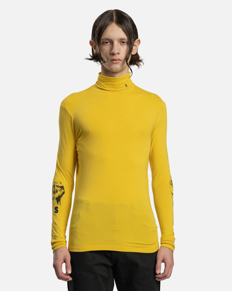 Raf Simons Men's Tops RS Hand Sign Sleeve Print Turtleneck in Yellow