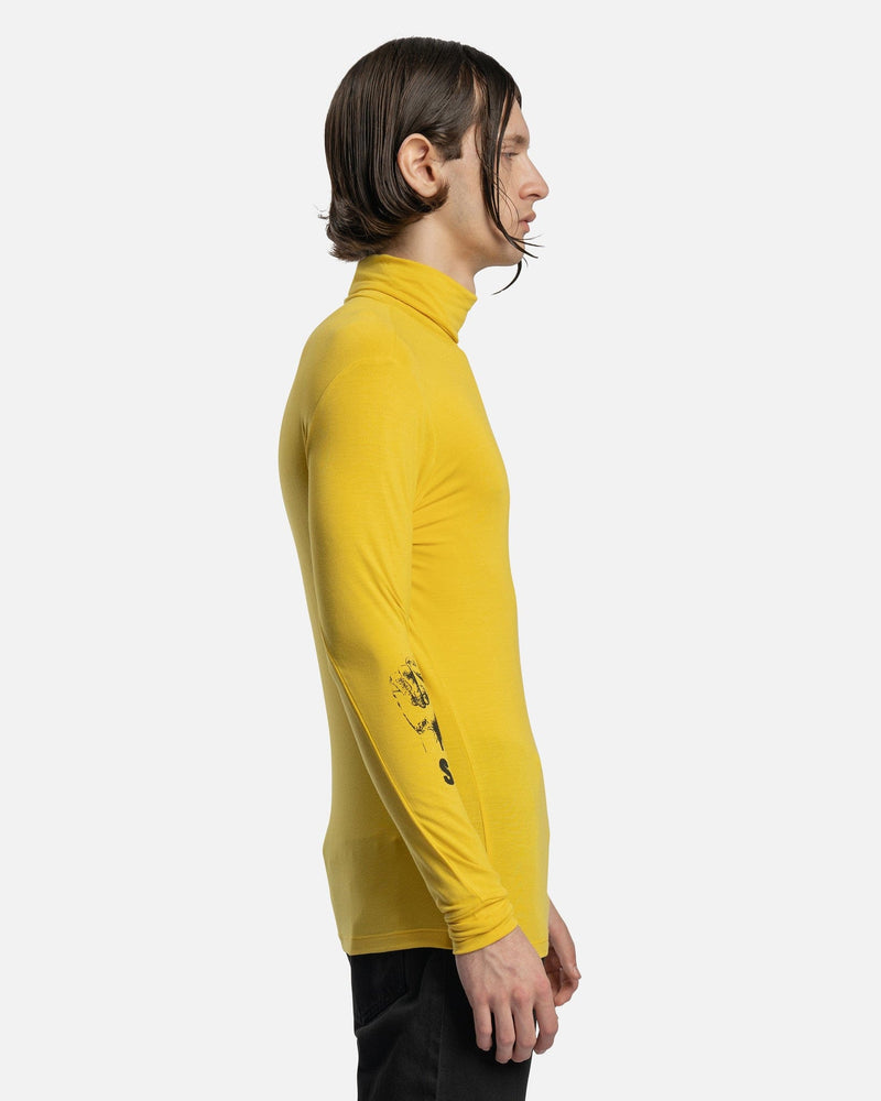 Raf Simons Men's Tops RS Hand Sign Sleeve Print Turtleneck in Yellow