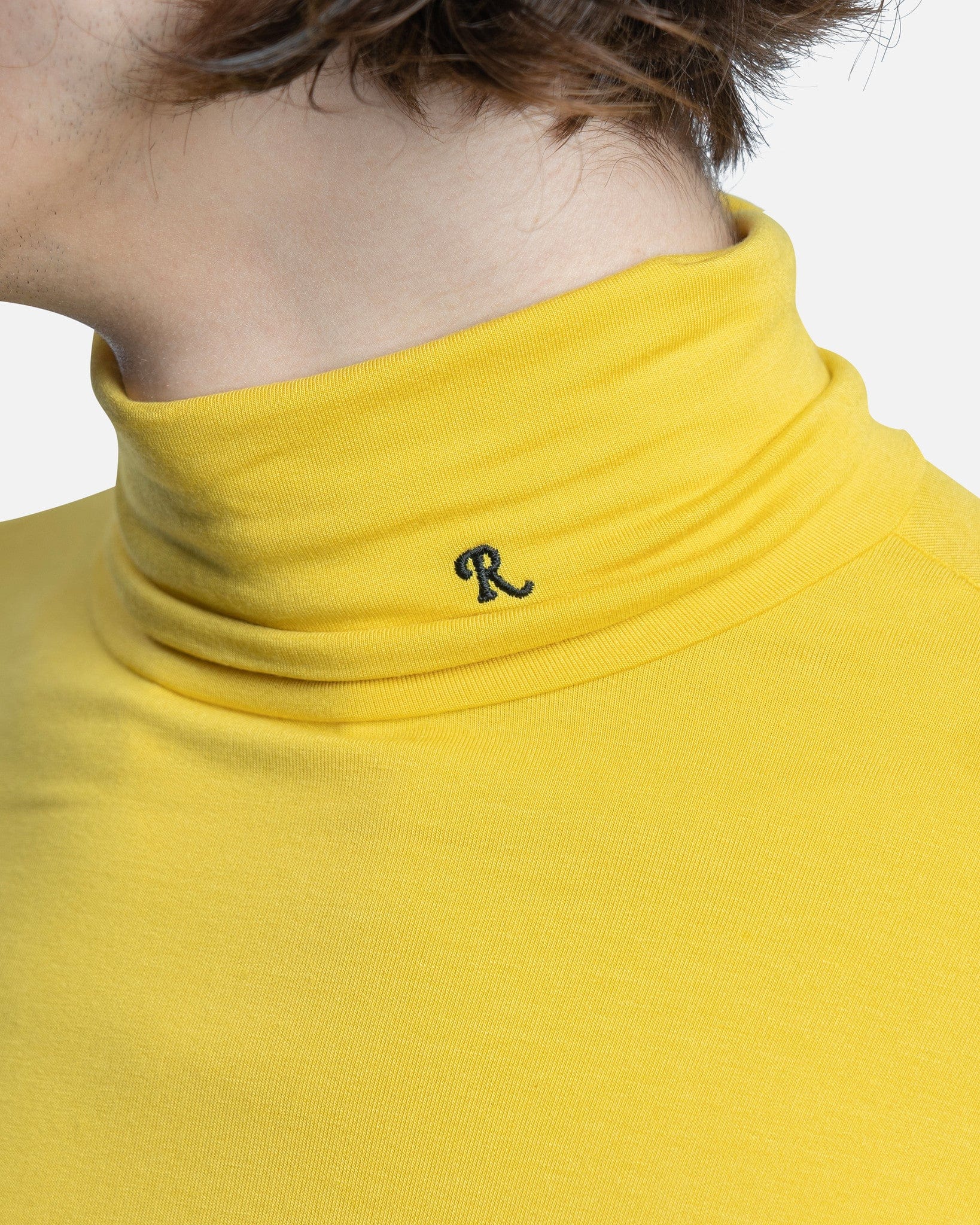 Raf Simons Men's Tops RS Hand Sign Sleeve Print Turtleneck in Yellow