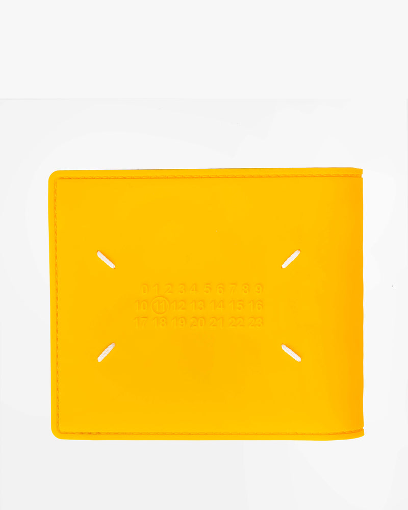 Maison Margiela Leather Goods Rubberized Bifold Wallet in Yellow