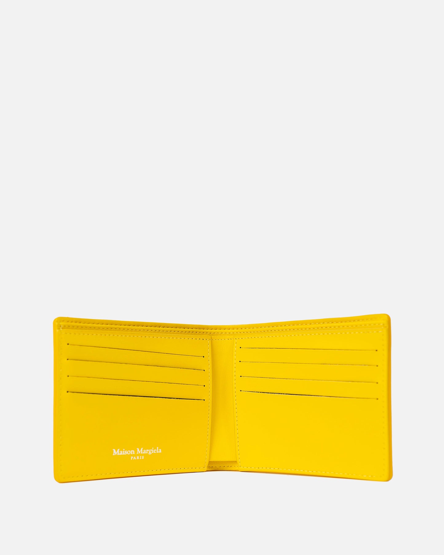 Maison Margiela Leather Goods Rubberized Bifold Wallet in Yellow