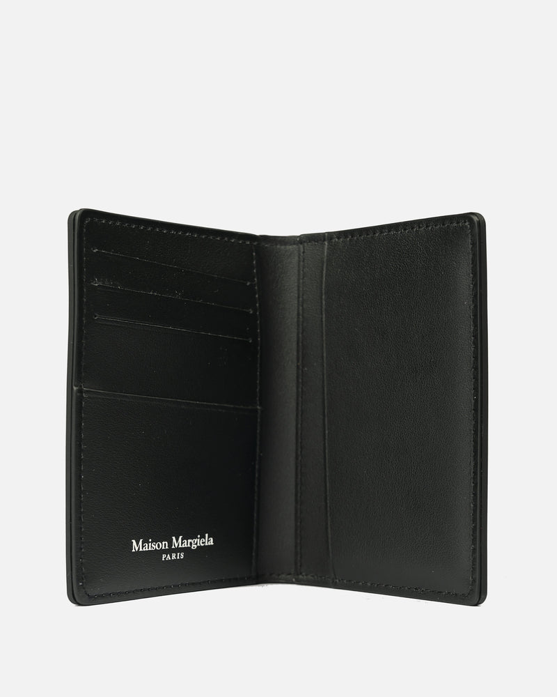 Maison Margiela Leather Goods Rubberized Fold Card Holder in Black