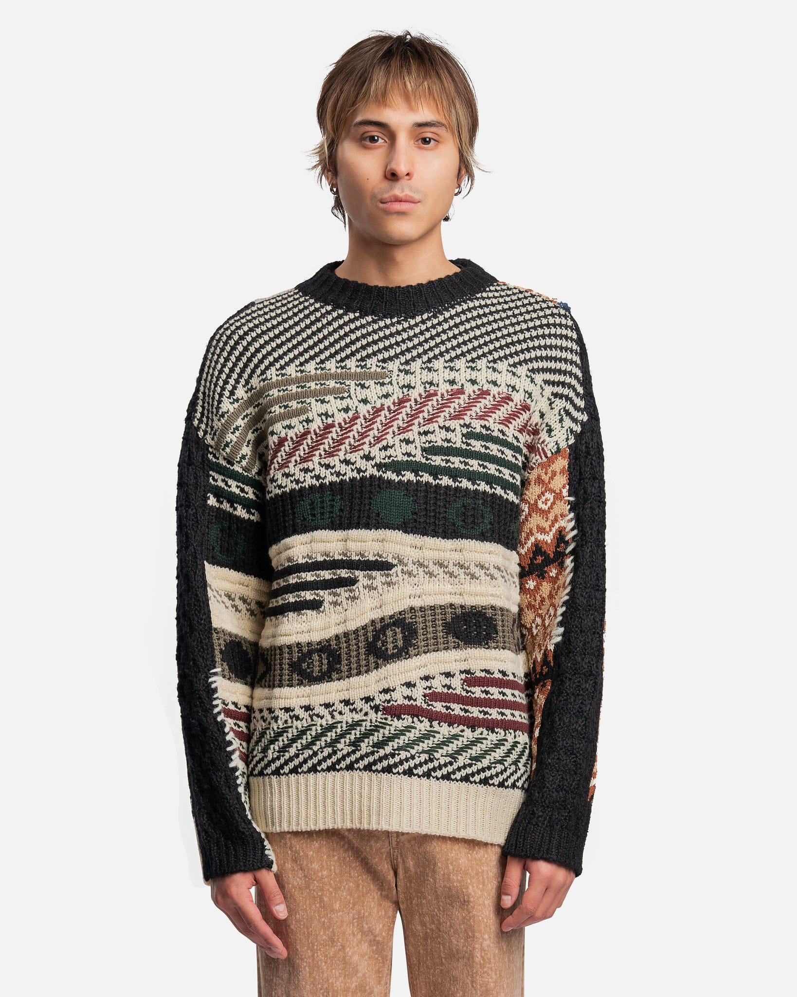 Sautron Jacuared Crewneck Sweater in Black/Ivory – SVRN