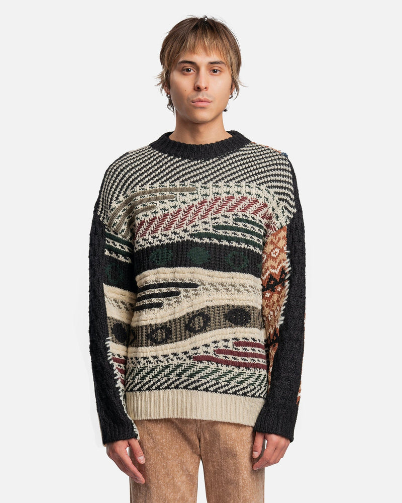 Andersson Bell Men's Sweater Sautron Jacuared Crewneck Sweater in Black/Ivory